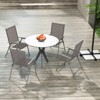 Tangkula 4PCS Patio Portable Metal Folding Chairs Dining Chair Set Poolside Garden - 2 of 4