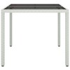 vidaXL Patio Table 35.4 in.x35.4 in.x29.5 in. Tempered Glass and Poly Rattan White - 4 of 4