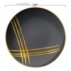 Smarty Had A Party 7.5" Black with Gold Brushstroke Round Disposable Plastic Appetizer/Salad Plates (120 Plates) - 3 of 4