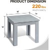 VINGLI Outdoor Adirondack Side Table, 18" Square Thick Wooden Coffee Table, Patio Side Table Conversation End Table for Patio Backyard, Garden - 3 of 4