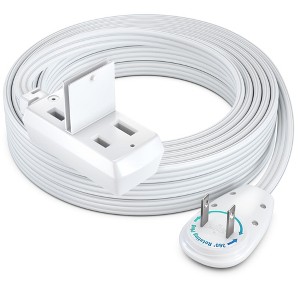 Maximm Cable 360 Degree Rotating Flat Plug Extension Cord 16 AWG 3-Outlet, 2 Prong with Safety Cover - UL Certified - 1 of 4