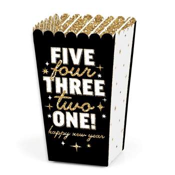 Big Dot of Happiness Rose Gold Happy New Year - Square Favor Gift Boxes -  New Years Eve Party Bow Boxes - Set of 12