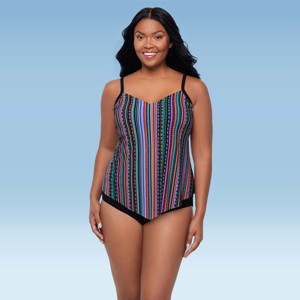 Trimshaper Women's Hank Handkerchief Tankini Swimsuit Top - 1 of 3