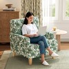 Floral Accent Armchair, Upholstered Lounge Chair with Wooden Legs for Living Room, Bedroom, or Reading Nook - 4 of 4