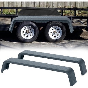 2 Pack Trailer Fenders for 13"-15" Tires, 72-7/8"x10-1/4"x13" 14-Gauge Double Axle Fenders - 1 of 4