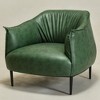 KINWELL 33" Wide Faux Vegan Leather Upholstery Barrel Chair with Metal Legs - 4 of 4
