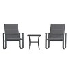 Emma and Oliver 3 Piece Outdoor Rocking Chair Patio Set with Flex Comfort Material and Metal Framed Glass Top Table - image 3 of 4