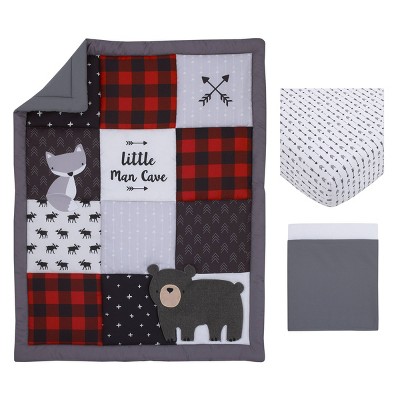 NoJo Little Man Cave Nursery Crib Bedding Set - 3pc