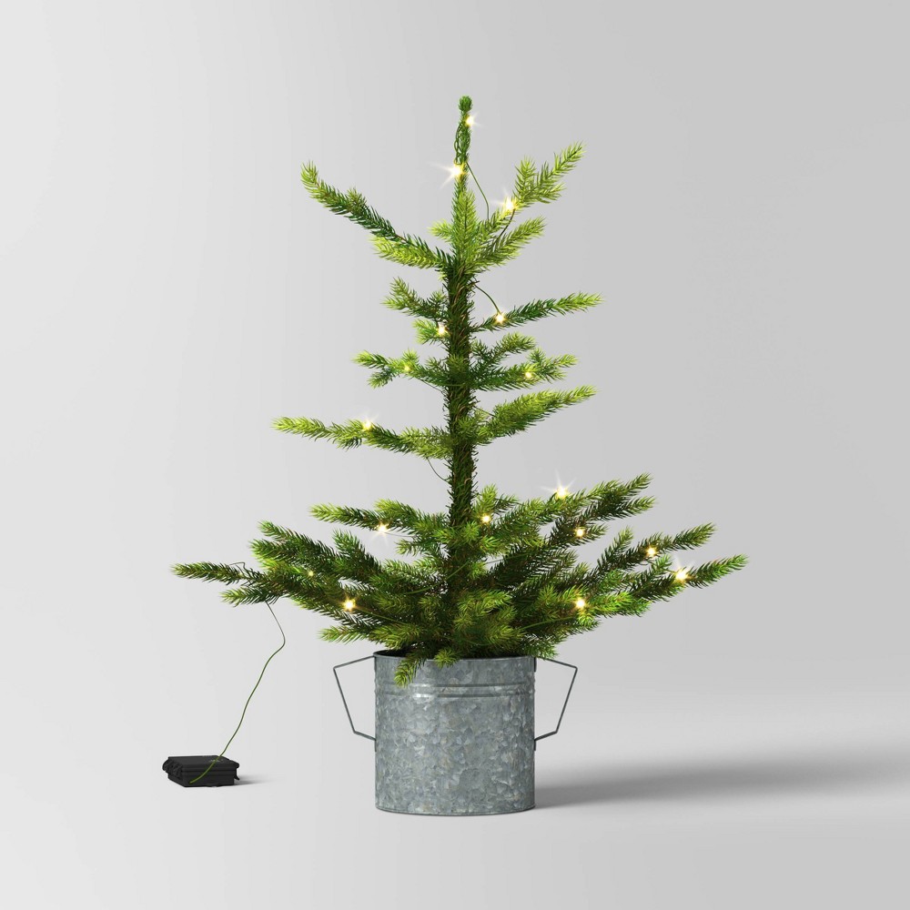 30" Pre-lit LED Dewdrop Indexed Balsam Fir Potted Mini Artificial Christmas Tree Warm White Lights - Wondershop™