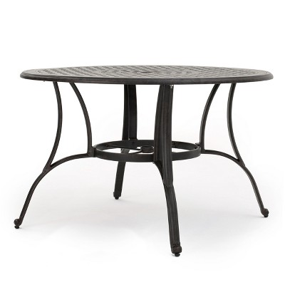 Elegant Bronze Cast Aluminum Circular Outdoor Dining Table