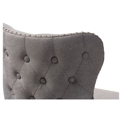 Gray Walnut Upholstered Swivel Bar Stools Set of 2
