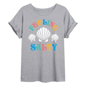 Women's - Instant Message - Feeling Salty Shells Oversized Graphic T-Shirt - 1 of 4