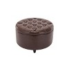 Large Round Tufted Storage Ottoman with Lift Off Lid - WOVENBYRD - 2 of 4