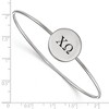 Black Bow Jewelry Sterling Silver Chi Omega Greek Life Bangle Bracelet 6 Inch - 2 of 3