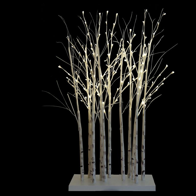 Northlight 4' LED Lighted White Birch Twig Tree Cluster Outdoor Christmas Decoration, 2 of 5