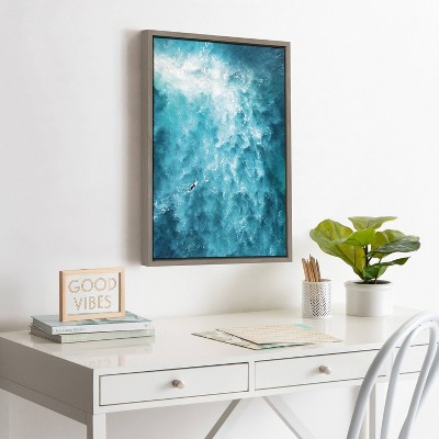 La Jolla Aerial Beach Framed Canvas Wall Art