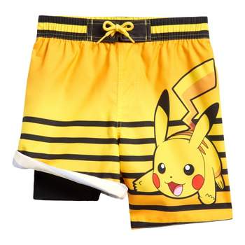 Pokemon Pikachu Compression UPF 50+ Swim Trunks Bathing Suit Little Kid to Big