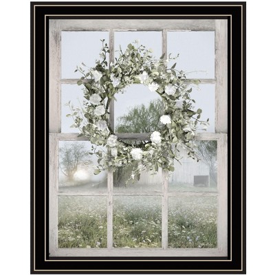 HomeRoots Spring Farm View Black Framed Print Wall Art