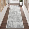 Washable Vintage Distressed Floral Print Area Rugs for Bedroom Living Room, Soft Non Slip Low Pile Carpet - 4 of 4