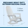 Semco Rockaway Heavy-Duty Outdoor Rocking Chair w/Low Maintenance All-Weather Porch Rocker & Easy Assembly for Deck and Patio, White (2 Pack) - image 2 of 4