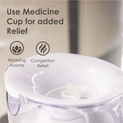 Compact White and Orange Warm Mist Humidifier with Steam Treatment