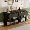 Vintage Entryway Table,Console Table with 2 Drawers And Open Shelves,Solid Wood Storage Console Table for Hallway Living Room-Cuddlewood - 3 of 4