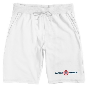 Captain America Brave New World Shield Logo Adult White Sleep Pajama Shorts - 1 of 4