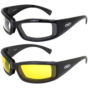 2 Pairs of Global Vision Eyewear Stray Cat Safety Motorcycle Glasses with Clear, Yellow Lenses - 1 of 4