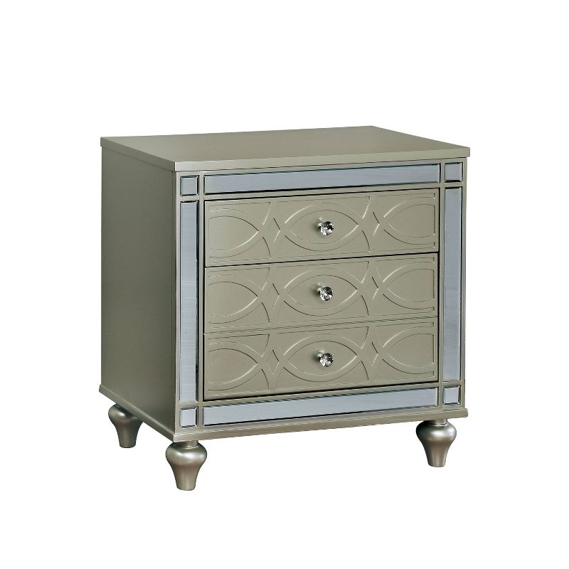 La Mesa 3 Drawer Glam Nightstand Silver - HOMES: Inside + Out, 5 of 6