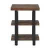 Pomona 2 Shelf End Table Reclaimed Wood Rustic Natural - Alaterre Furniture: Solid Wood, Metal Legs, 27" High, 2 Shelves - image 2 of 4