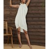 LA LEELA Women's Summer Bikini Wrap Sarong Cover up Skirt Swimwear Swimsuit Beach Wraps Coverup for Women One Size Off-White, Leaf - 4 of 4