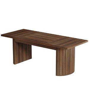 Resenkos Dining Table, Kitchen Table,78.7" Dining Table, Farmhouse Kitchen Table With Dual Base,Brown - 1 of 3