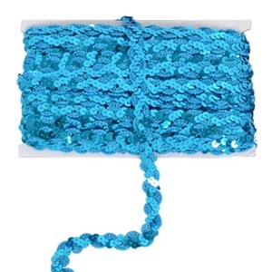 Alilang Sequin Braid Trim, 0.6 Inch Wave Sequin Strip, Glitter Metallic Paillette Sequin Ribbon, DIY Sewing Embellishment, 27 Yards - 1 of 4