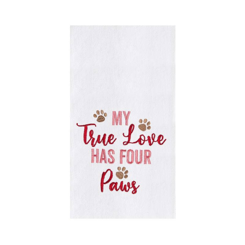 C&F Home True Love Has Four Paws Valentine's Day Kitchen Towel Dishtowel Clean-Up Decor Machine Washable Decoration Pet Love Gift Animals Fur baby, 1 of 6
