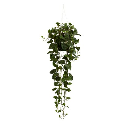 Nearly Natural Philodendron Hanging Basket Silk Plant