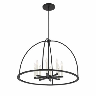 Abbott 8-Light Black Crystal Candle Chandelier