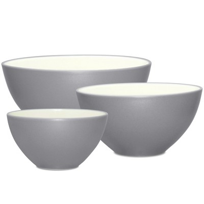 Noritake Colorwave Graphite Set Of 3 Mixing And Serving Bowls : Target