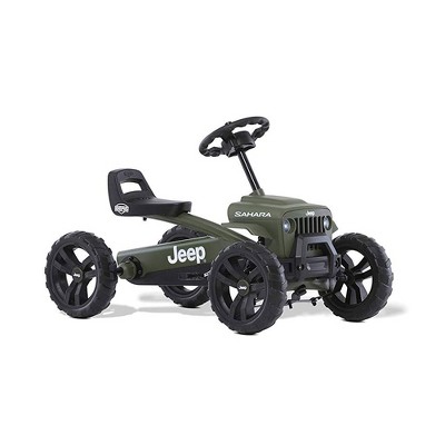 BERG Toys Jeep Buzzy Sahara Pedal Powered Kids Adjustable Go Kart, Green