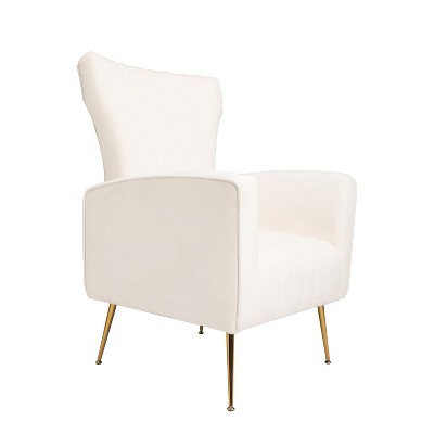 NicBex Velvet Accent Chair,Upholstered Living Room Chairs with High Wingbackrest and Gold Legs,Modern Armchair,Accent Chairs for Living Room