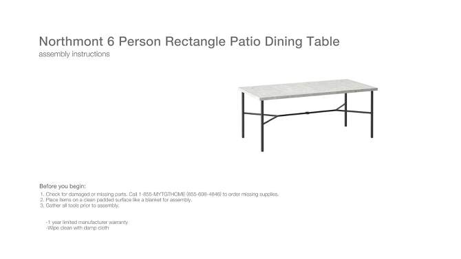Northmont 6 Person Rectangle Patio Dining Table, Outdoor Furniture - Threshold&#8482; designed with Studio McGee, 2 of 11, play video
