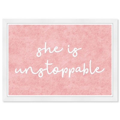 21" x 15" Pink Canvas Motivational Quote Wall Art