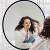 Black Circle Mirror Wall Decor,Thin Frame Mirror,Round Bathroom Mirror,Aluminum Mirror-The Pop Home - 3 of 4