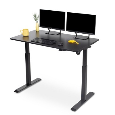 Tranzendesk Power Standing Desk – 47.5" Electric Height Adjustable Workstation – Black – Stand Steady