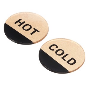 Unique Bargains Acrylic Removable Waterproof Bathroom Self Stick Hot/Cold Water Label - 1 of 4