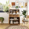FUFU&GAGA Modern Multifunctional Convertible Storage Cabinet - Desk Combo in Walnut Finish - 4 of 4