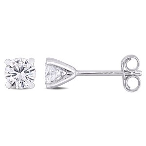 EVERLY JEWELRY | Sterling Silver 1 CT DEW Created White Moissanite Fashion Post Earrings - 1 of 4