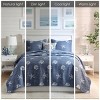 Sapphtopaz Bedding Comforter Set Quilt Set Cotton Reversible Wave Starfish and Seashell Embroidered Quilt 4 Piece - 4 of 4