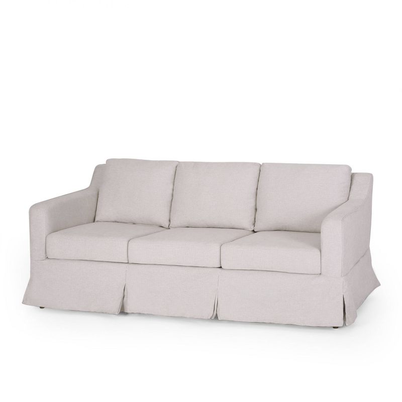 Arrastra Contemporary Fabric 3 Seater Sofa with Skirt - Christopher Knight Home, 1 of 13