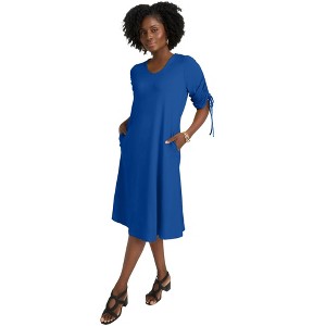 Jessica London Tie Sleeve Midi Dress - 1 of 2