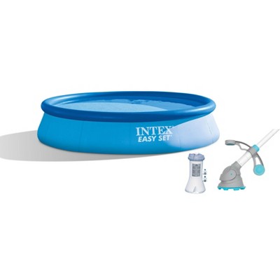 Intex 12ft x 30in Easy Set Above Ground Pool with Filter Pump & Automatic Vacuum